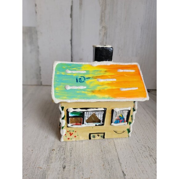 Dept 56 vintage yellow dickens house tree xmas Home decor village accessory - Picture 8 of 9